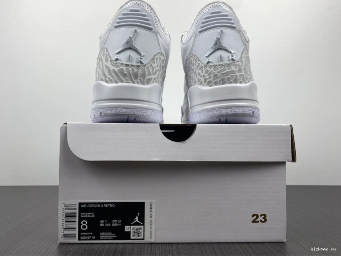 Cheap Air 3 429487-111 Jordan 'Triple PS Retro White' 0722